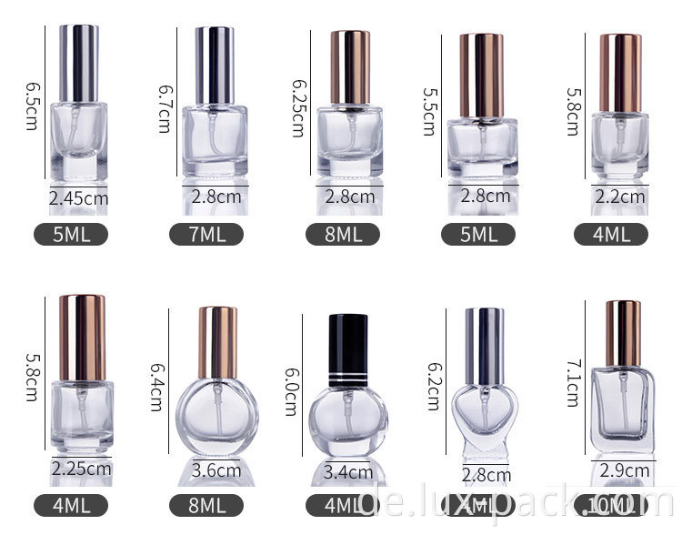 Ätherische Ölverpackung 5 ml 10 ml 15ml 20ml 30ml 50ml100 ml klares grünblaues Bernsteinglas